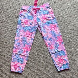 Floral jogger Bottoms in Pink and Blue